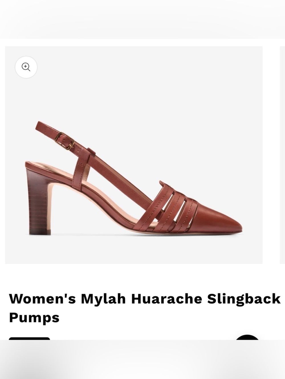 Cole Haan Brown Leather Huarache Slingback Pumps